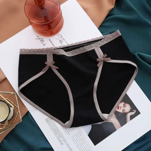 Style Midriff Panties Female Sense of Cute Girls High Elastic Package Hip Cotton Crotch Triangle (4)