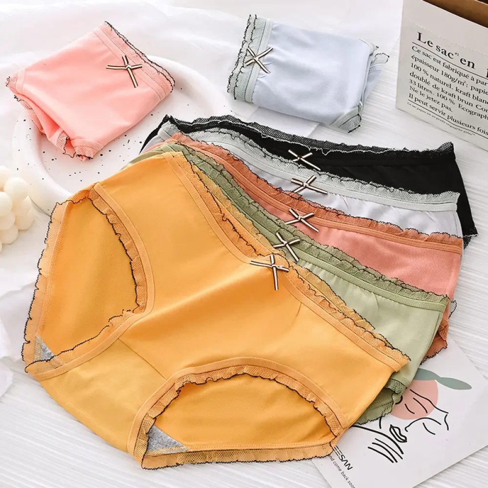 Seamless Panties Female Breathable Solid Color UnderpantsPack Of 5
