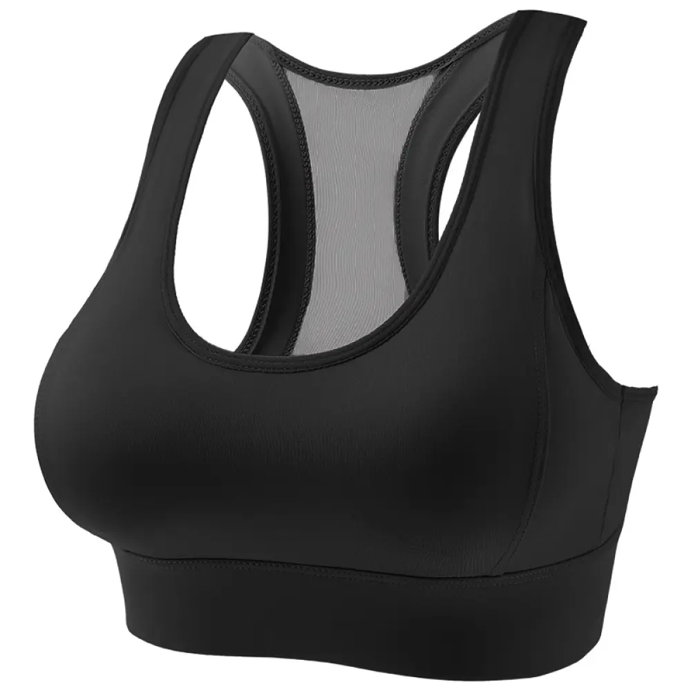 Womens Padded Sports Bra with Mesh Racerback for GymYogaWorkout. (2)