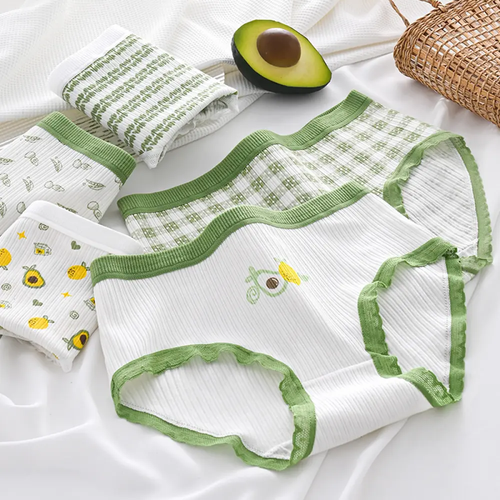 Womens Panties Lace Mid waist Girls Pantiespack o 5