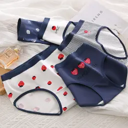 Pure Cotton Underwear Cute Knot Soft Breathable Briefs Cute Pantiespack of 5