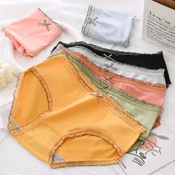 Seamless Panties Female Breathable Solid Color UnderpantsPack Of 5
